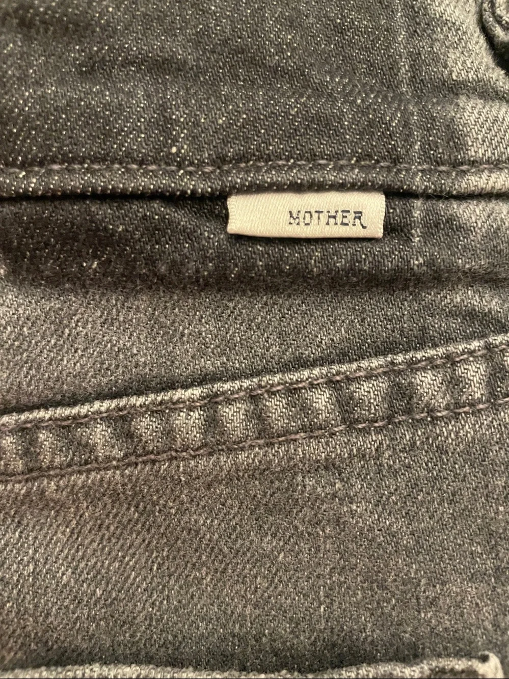 MOTHER Last Ride GrayCharcoal The Skipper Short N' Long Fray Jean Shorts Size 29
